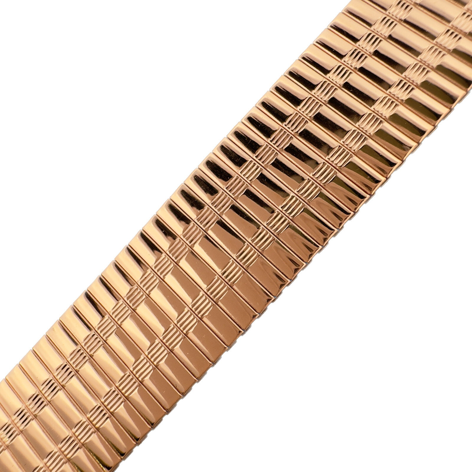 Vintage 17mm-21mm Sahara Ultra Thin 23k Gold Plate Stretch Men’s Wristwatch Band