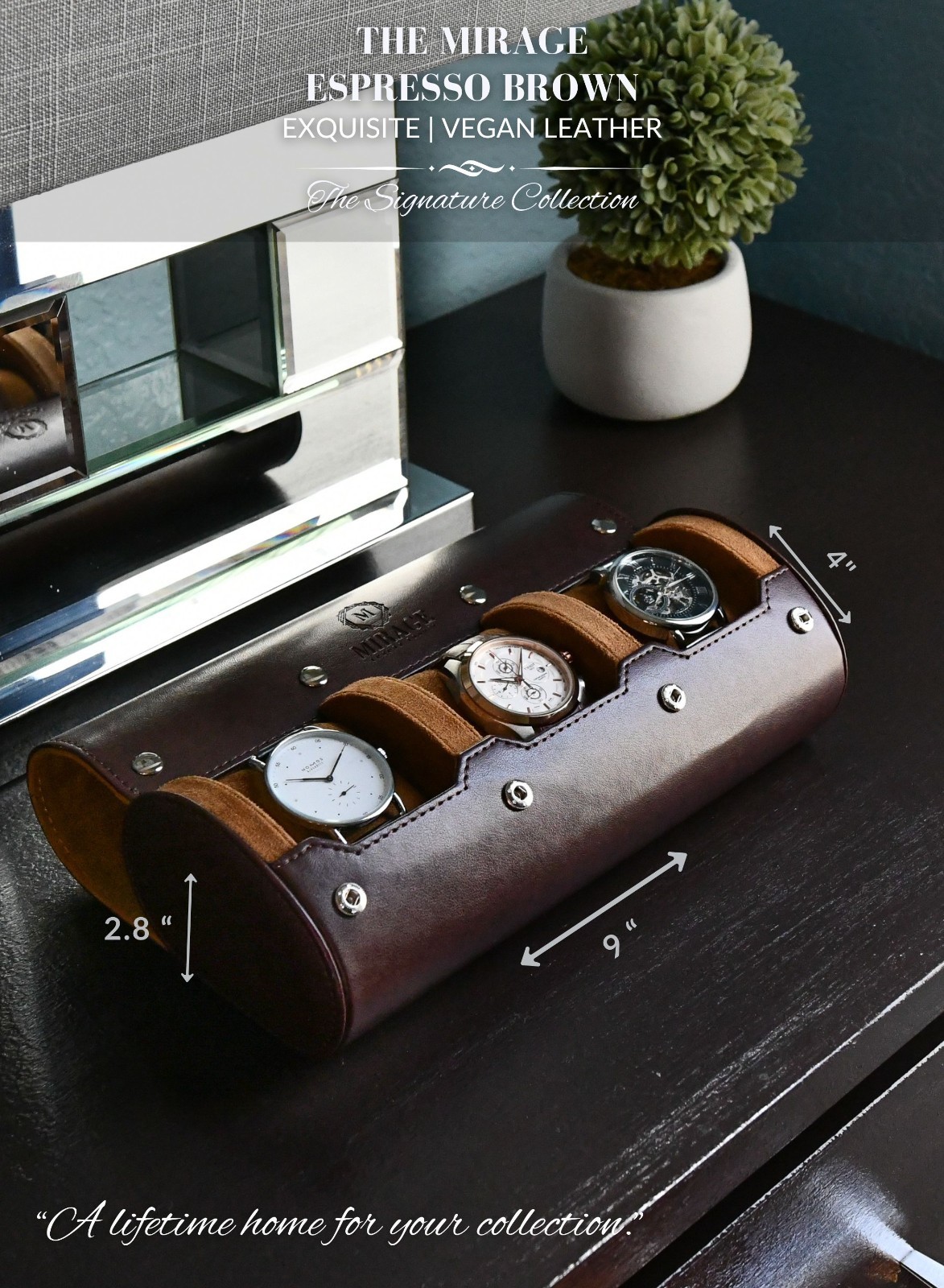 Watch Travel Case For Men – Mirage Watch Roll Leather (VARIATIONS) Best Gift
