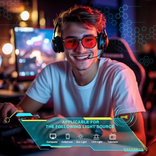Red Lens Glasses Blue Light Glasses Men Women – 99.9% Blue Green 1 (10) Red