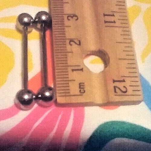 BARBELL PAIR, GAUGE 14 x 25 x 6 MM BODY PIERCING JEWELRY SURGICAL STEEL 316L NEW