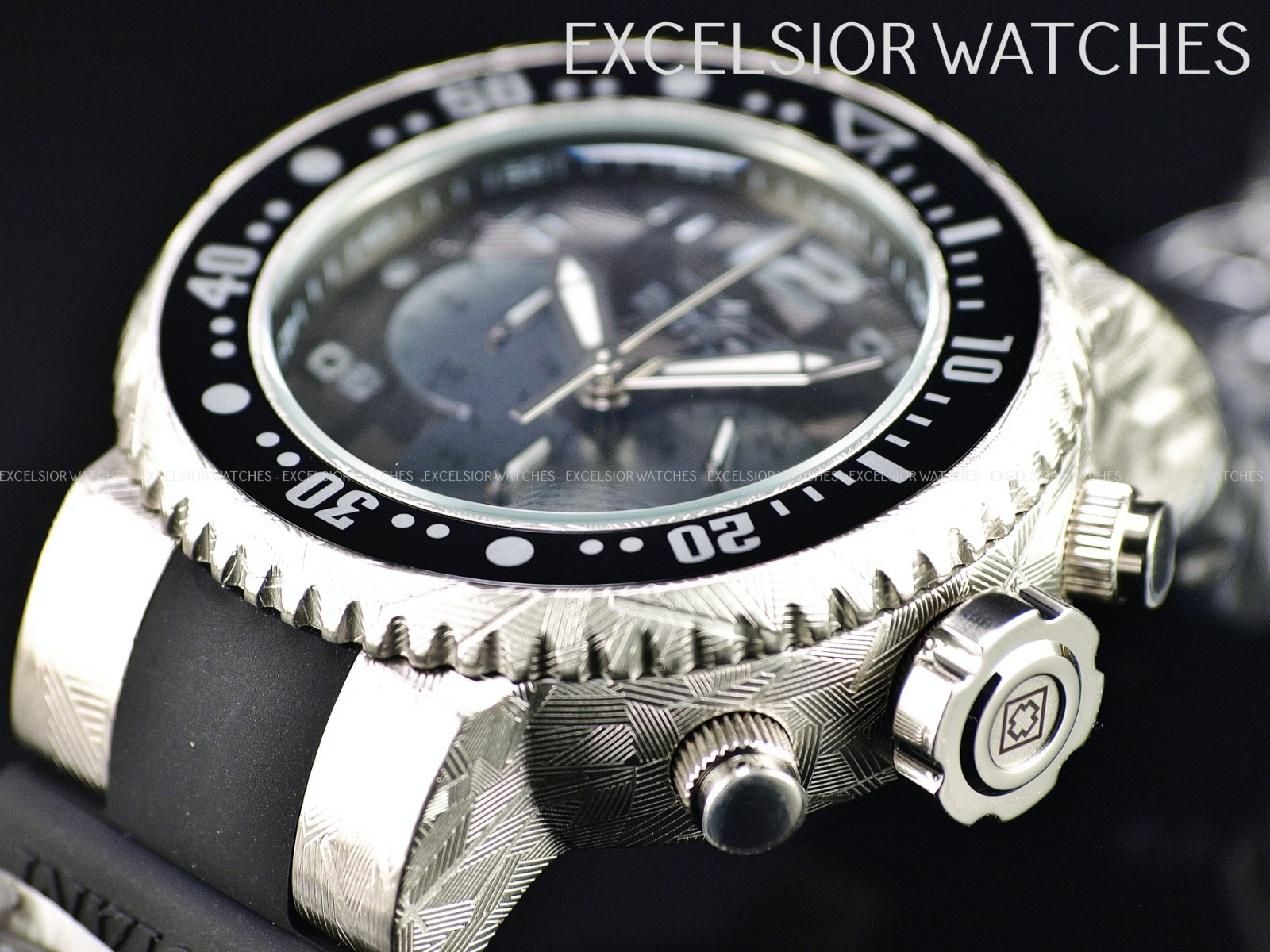 New Invicta Men’s 52mm Pro Diver Laser Acid Etched Quartz Chronograph SS Watch