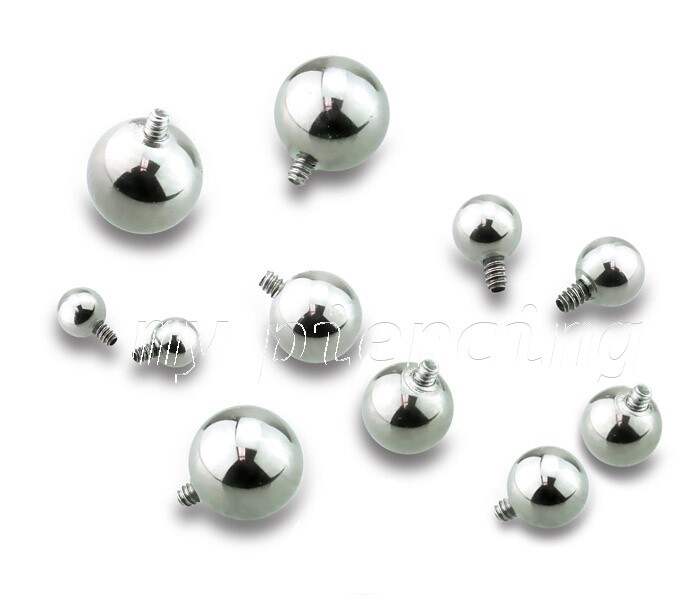 5pcs. 16G 14G Internally Threaded Body Jewelry Replacement Ball Labret Top Part