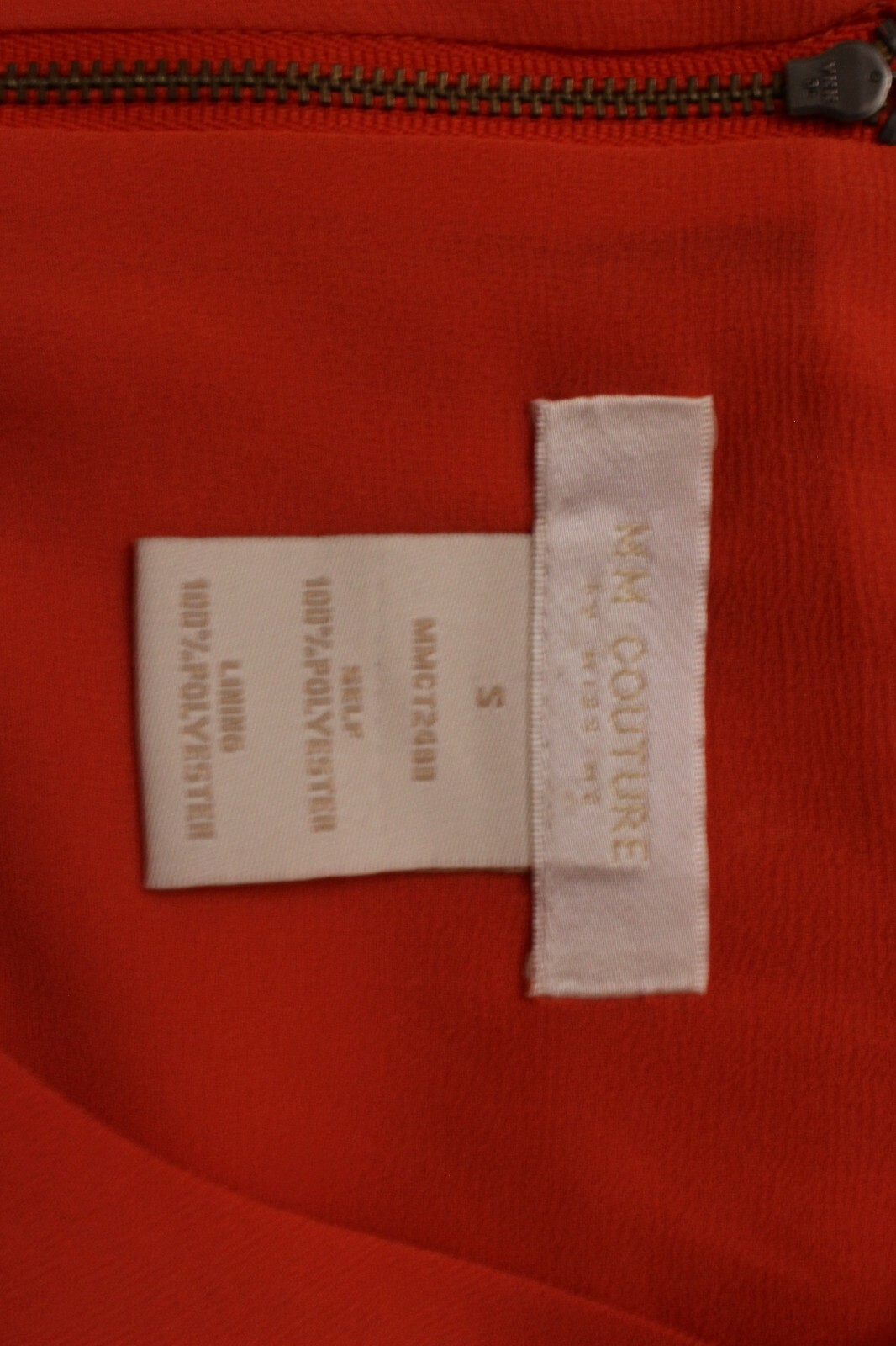 MM Couture by Miss Me Ladies Top size S Orange Pleat LS bare shoulder Polyester