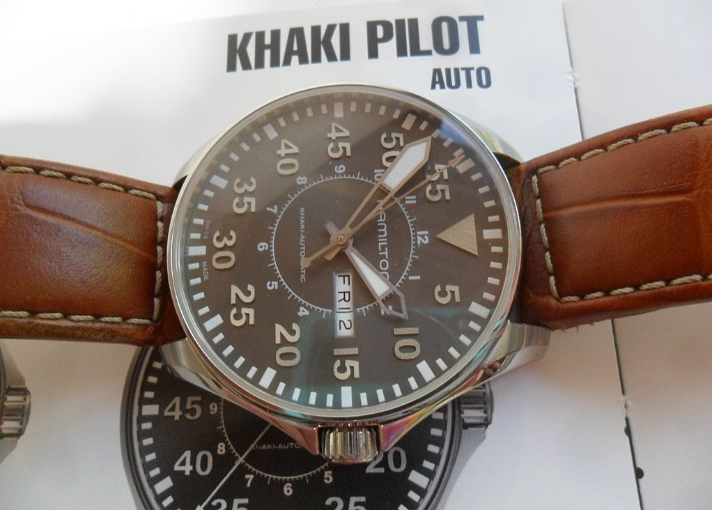 46 mm S/S Men’s Hamilton Khaki Pilot 25 Jewel Swiss Automatic Watch H647150 Runs