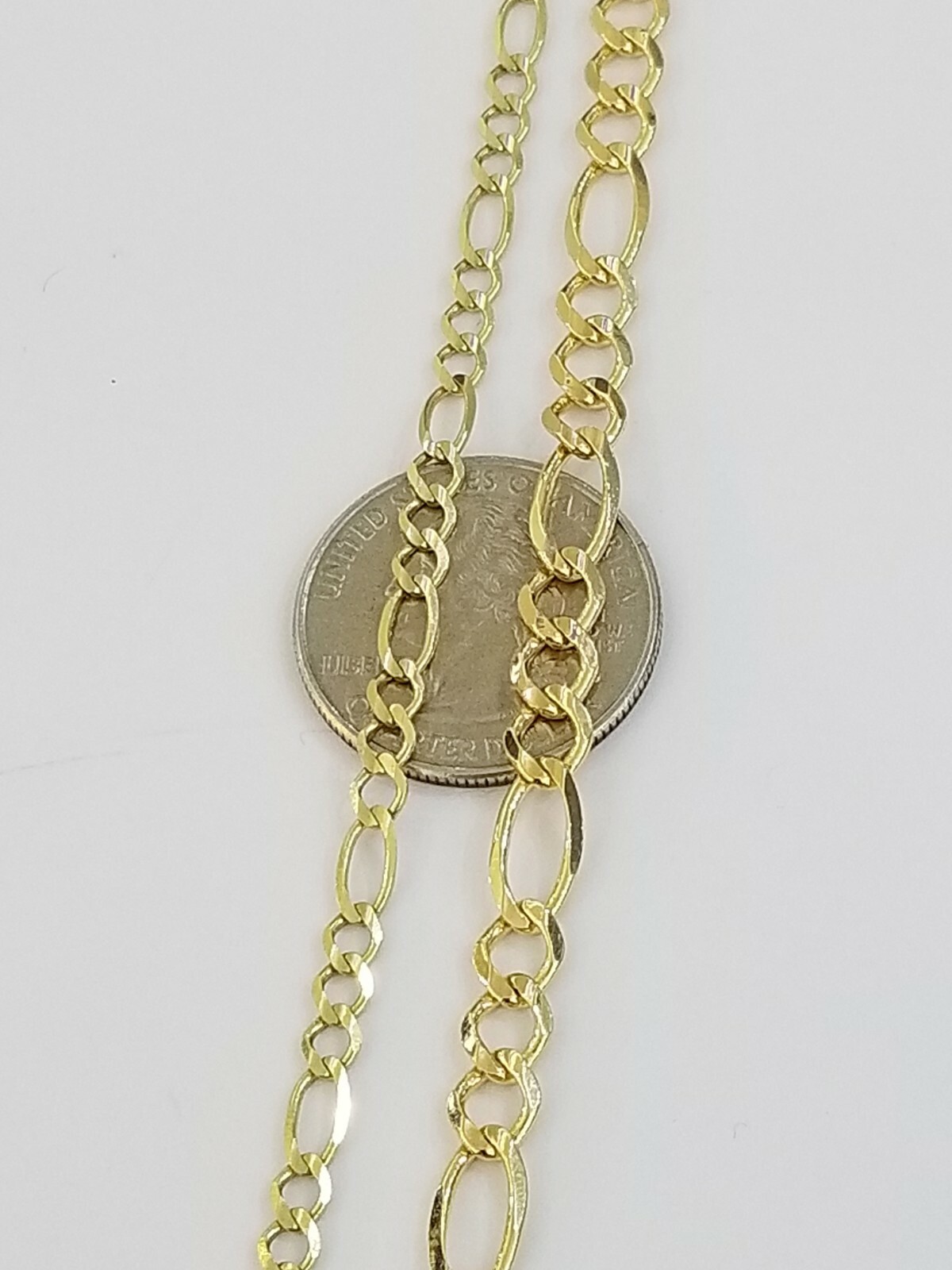 14k Yellow Gold Solid Cuban Figaro Link Bracelet lobster Lock 8″ inch Men Women