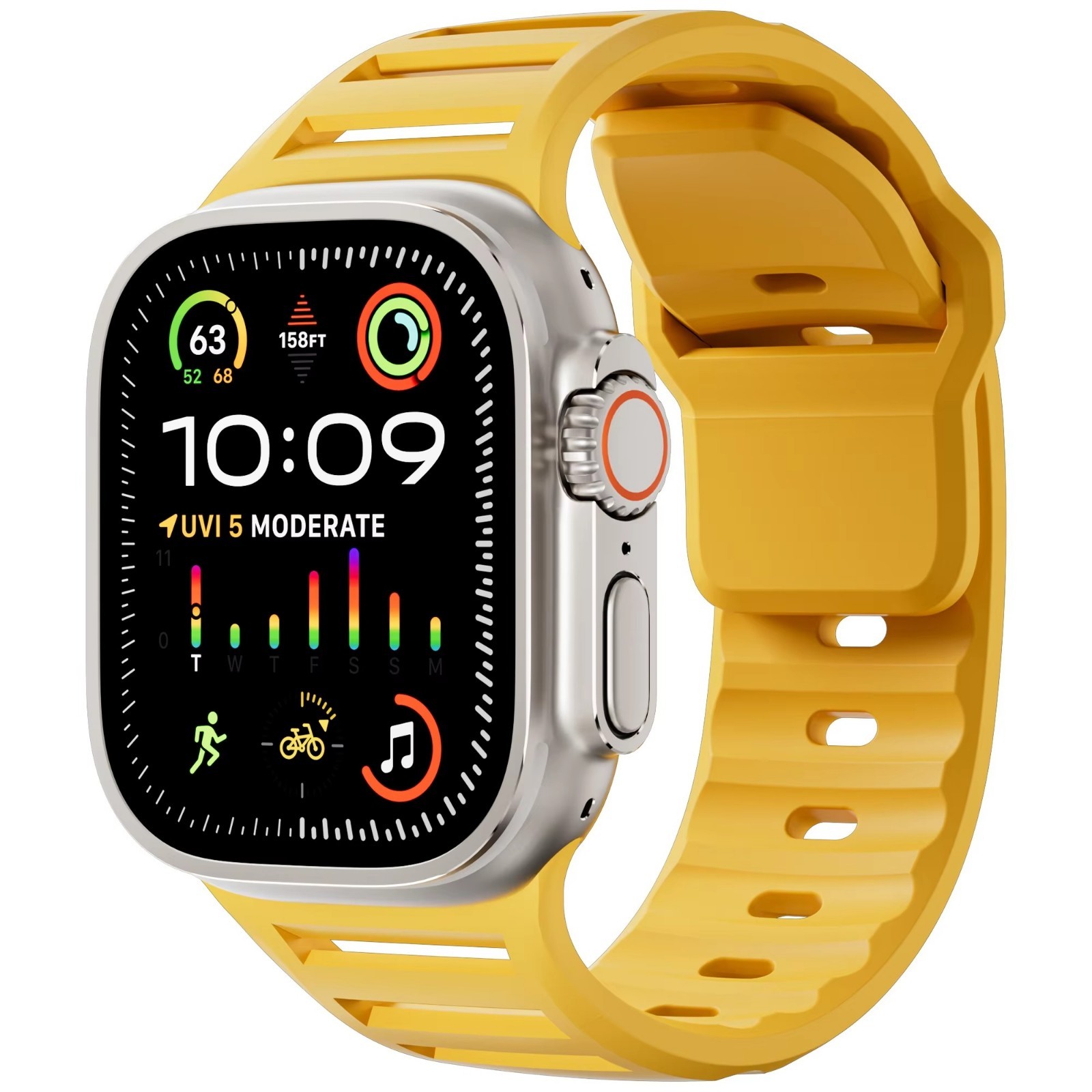 For Apple Watch Series Ultra 3 11 10 9 8 7 iWatch 49mm Silicone Sport Band Strap