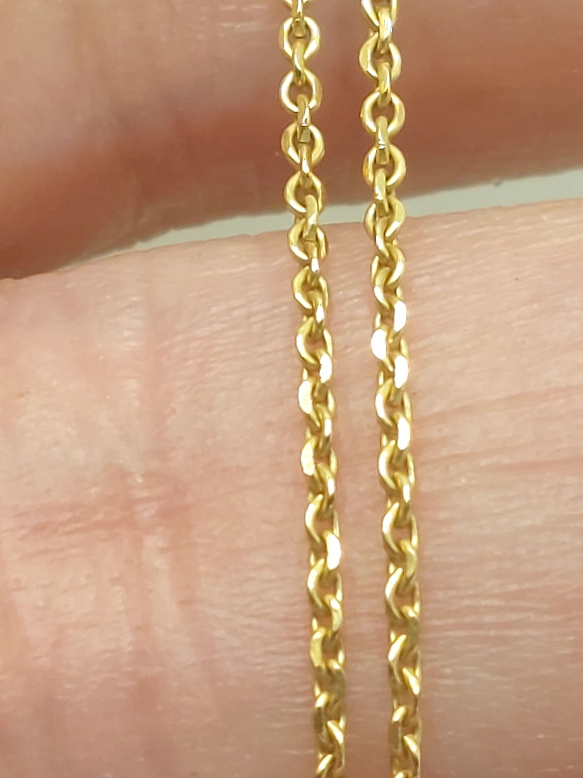 18k Solid Yellow Gold 18″ Cable Link Chain 1mm 2.2g