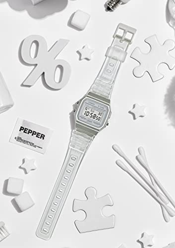 CASIO F-91WS-7JH Digital Watch Clear White Retro Alarm Quartz Japan New