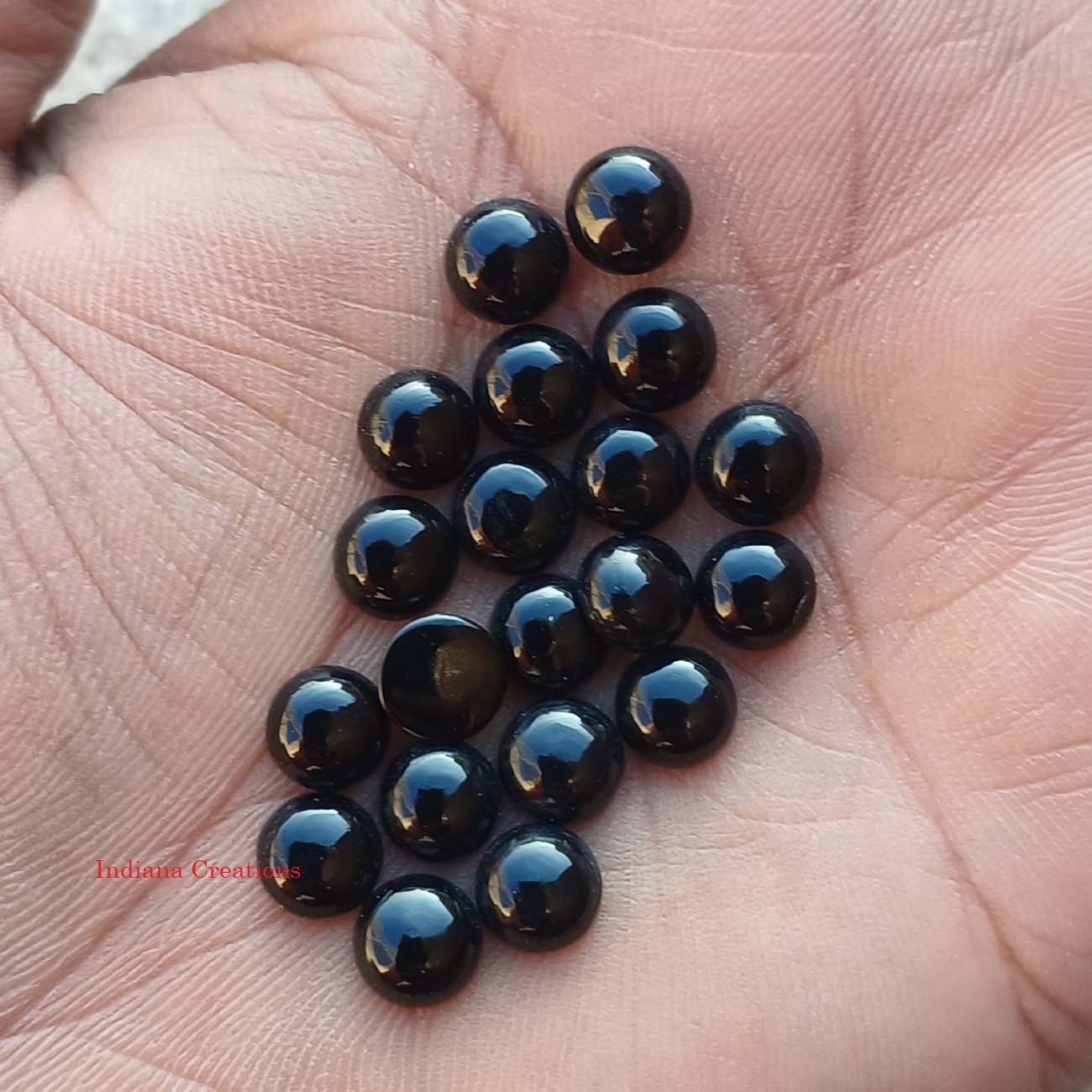 Natural Black Onyx Round Cabochon 3mm To 25mm Loose Gemstone