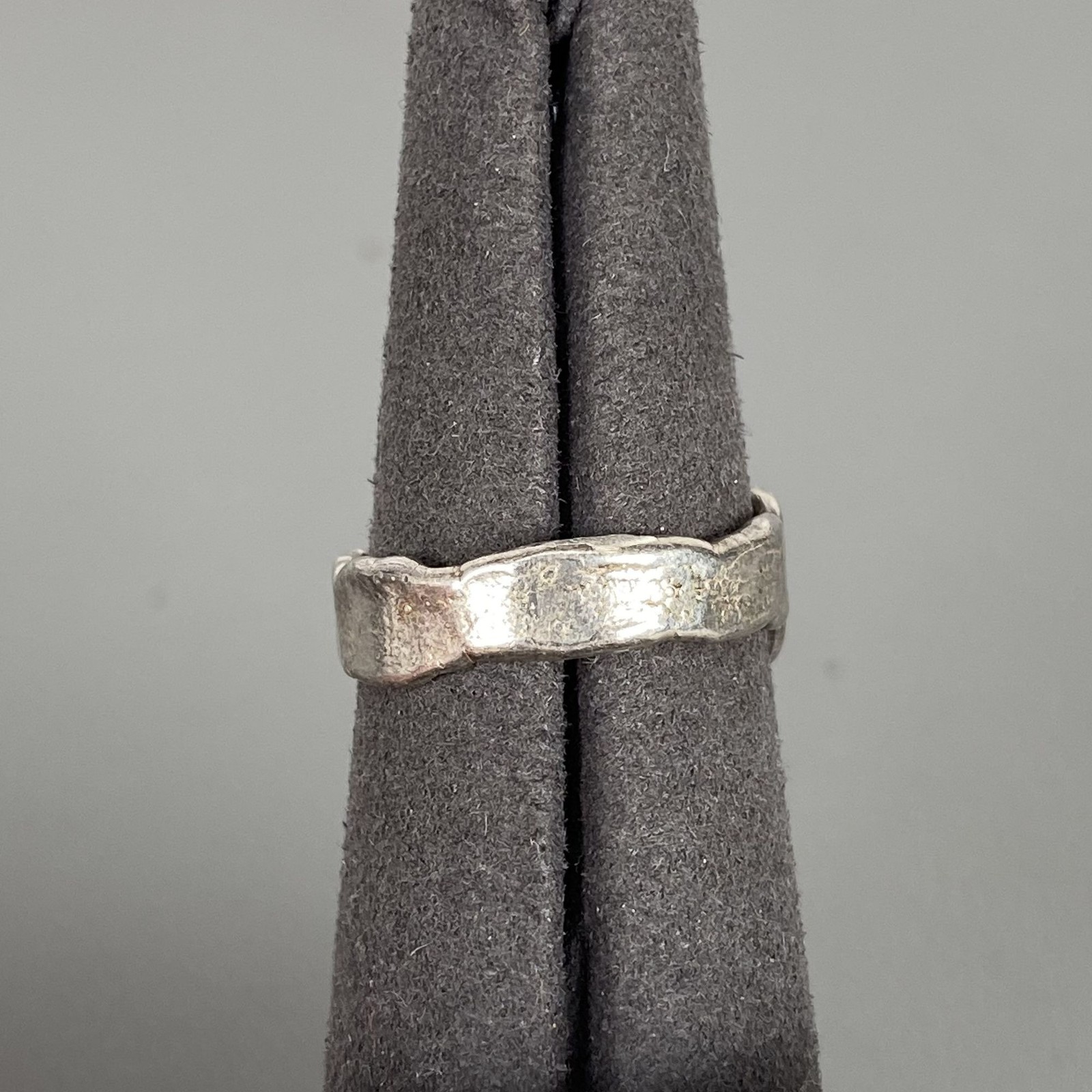 Artisan Sterling Silver Abstract Brutalist Moonstone Tourmaline Sapphire Ring 7
