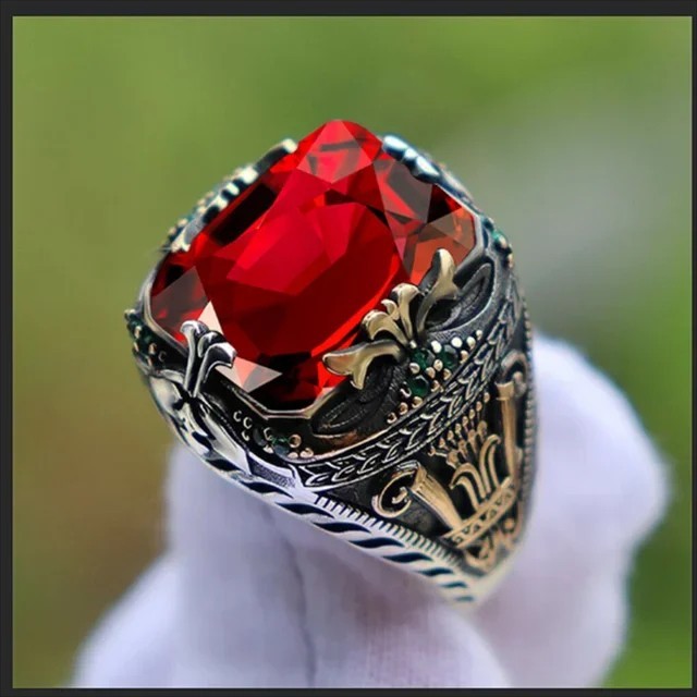 925 Sterling Silver Handmade Jewelry Black Men’s Ring All Size Fashion Ring 2025