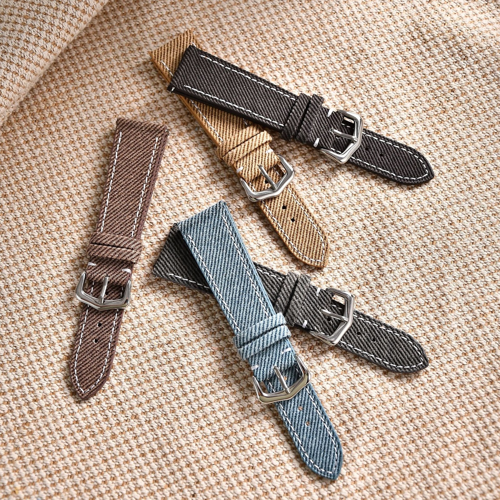 Quality Nylon Canvas Genuine Watch Straps Mens Pin Buckle Wristband 18 20 22mm