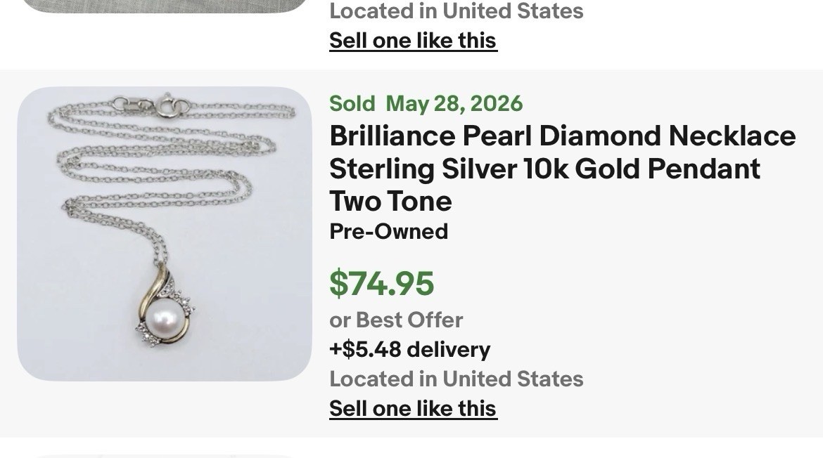 Brilliance Pearl Diamond Necklace Sterling Silver 10k Gold Pendant Two Tone
