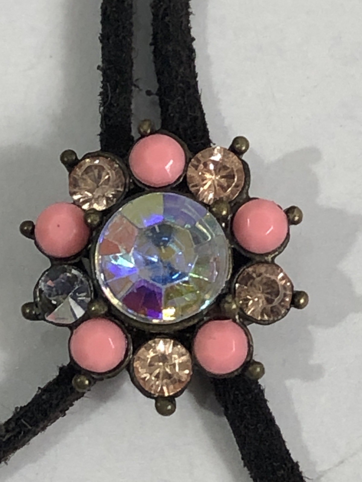 Betsey Johnson Necklace Pink Flower Adjustable Slide