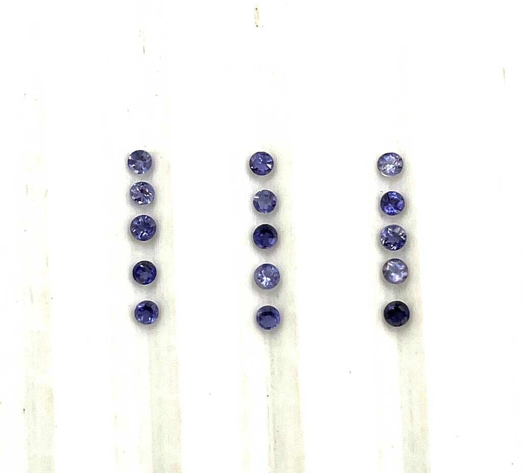 Natural Iolite Round Cut Loose Gemstone Lot 100 Pcs 1.50 MM