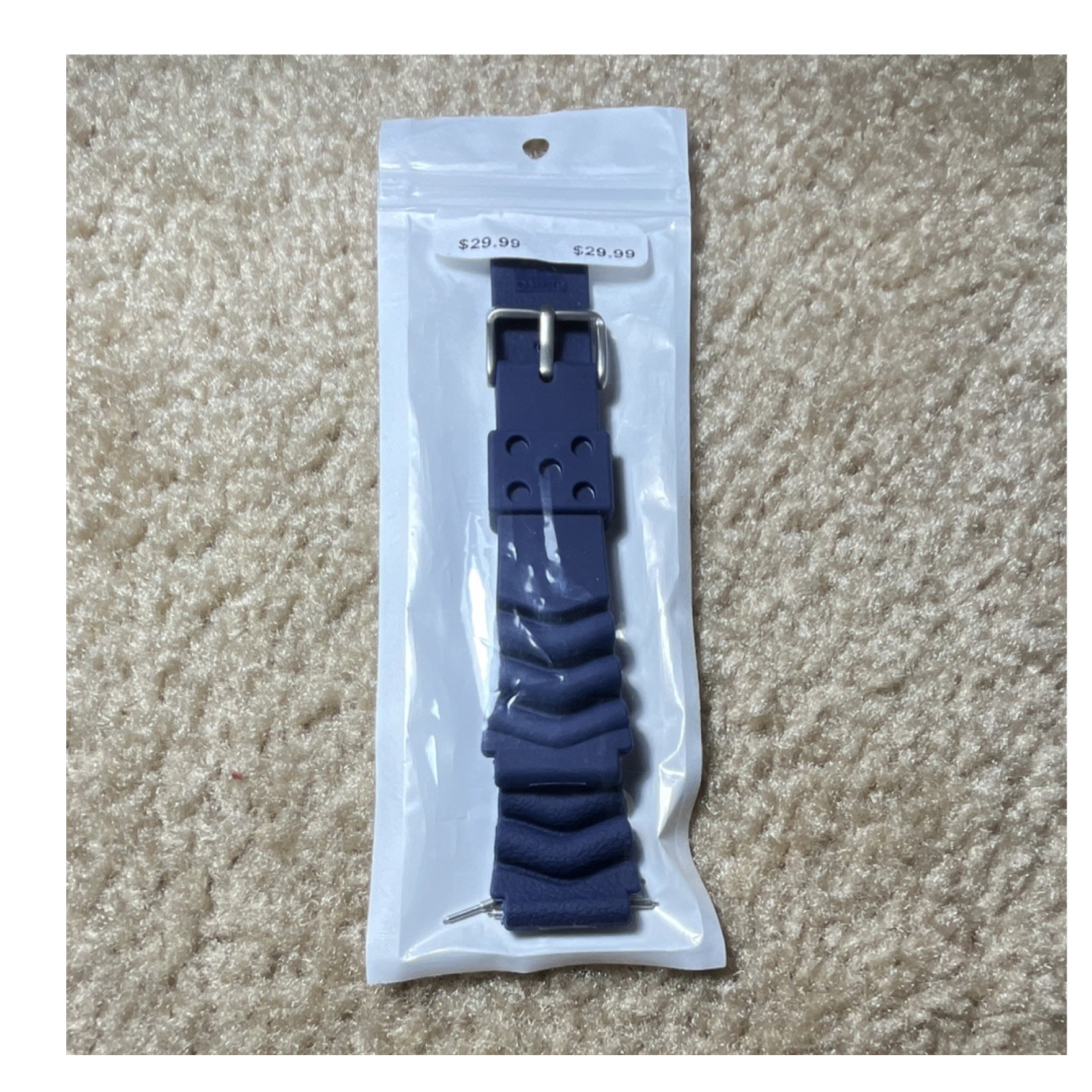 Seiko Blue Silicone Diver Wristwatch Band Two-Piece Strap Unisex 2010-Now