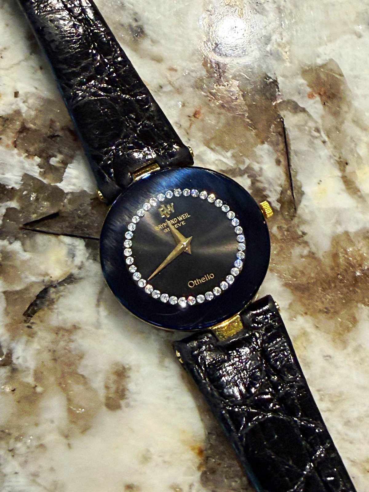 Raymond Weil Othello 127-2 Women’s Watch Black Dial Diamond Bezel Leather