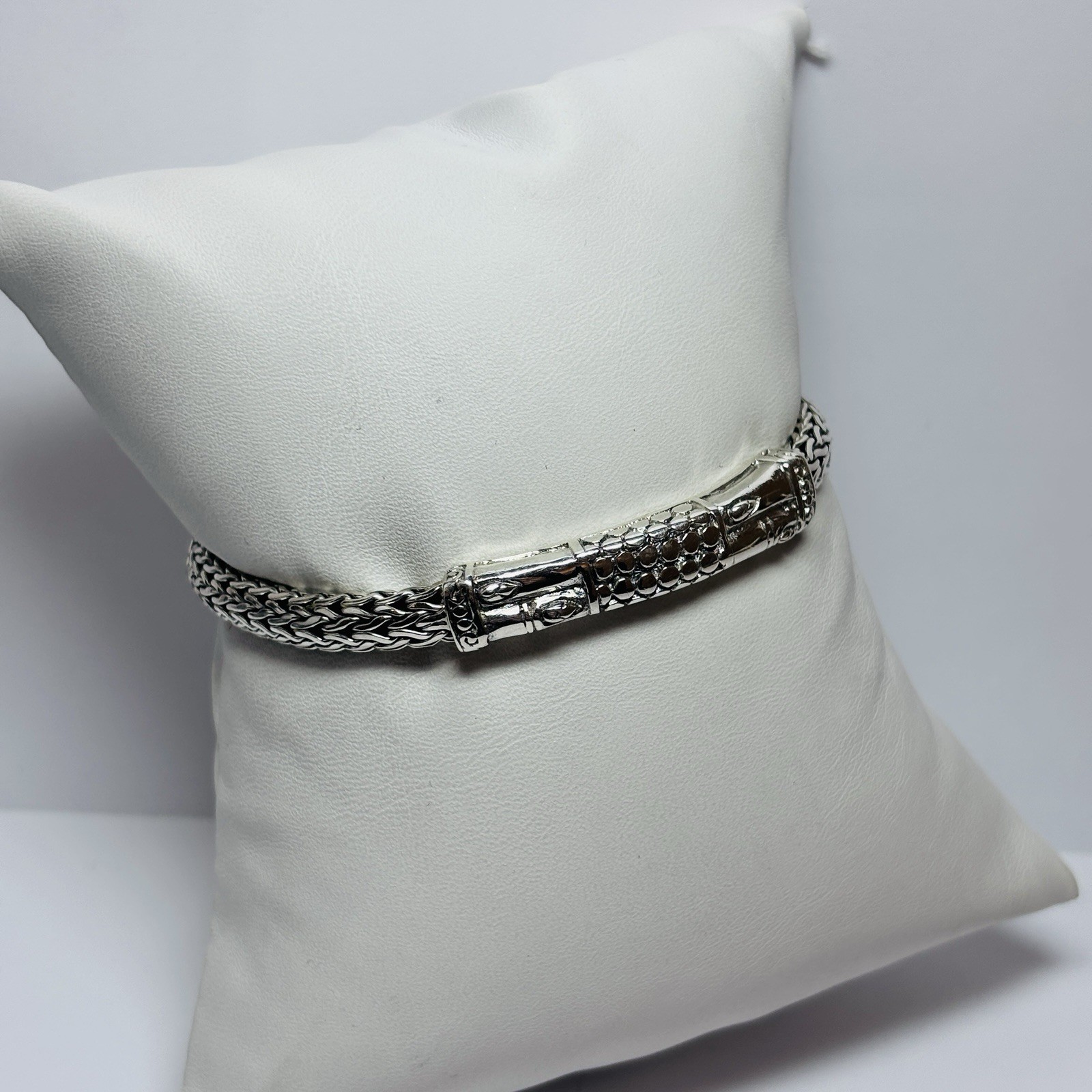 Sarda Sterling 925 Silver Foxtail Bar Bracelet 7.25 in – .76