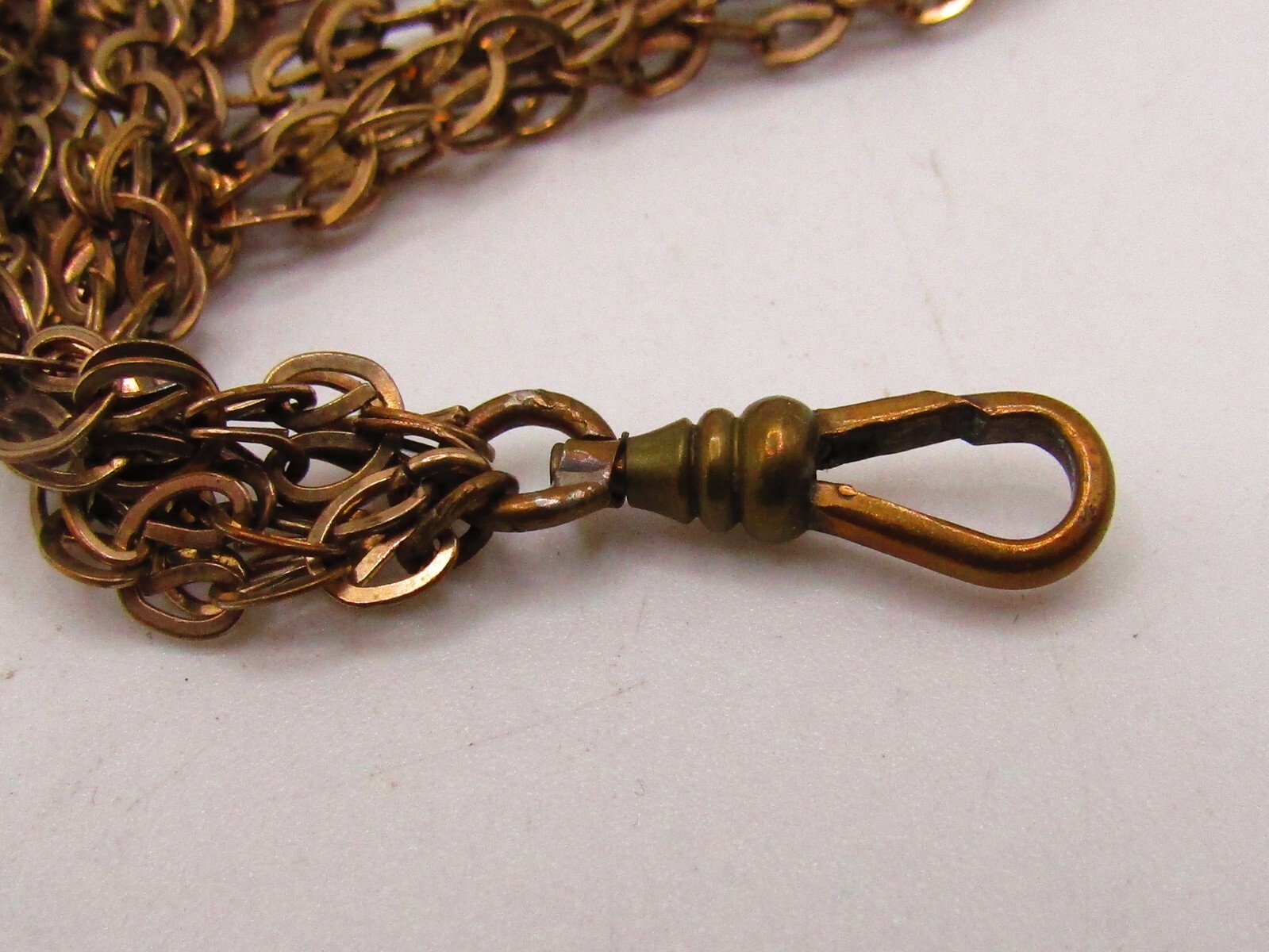 ANTIQUE VICTORIAN LADIES WATCH CHAIN WITH 1OK GOLD CAMEO SLIDE & G.F. CHAIN*