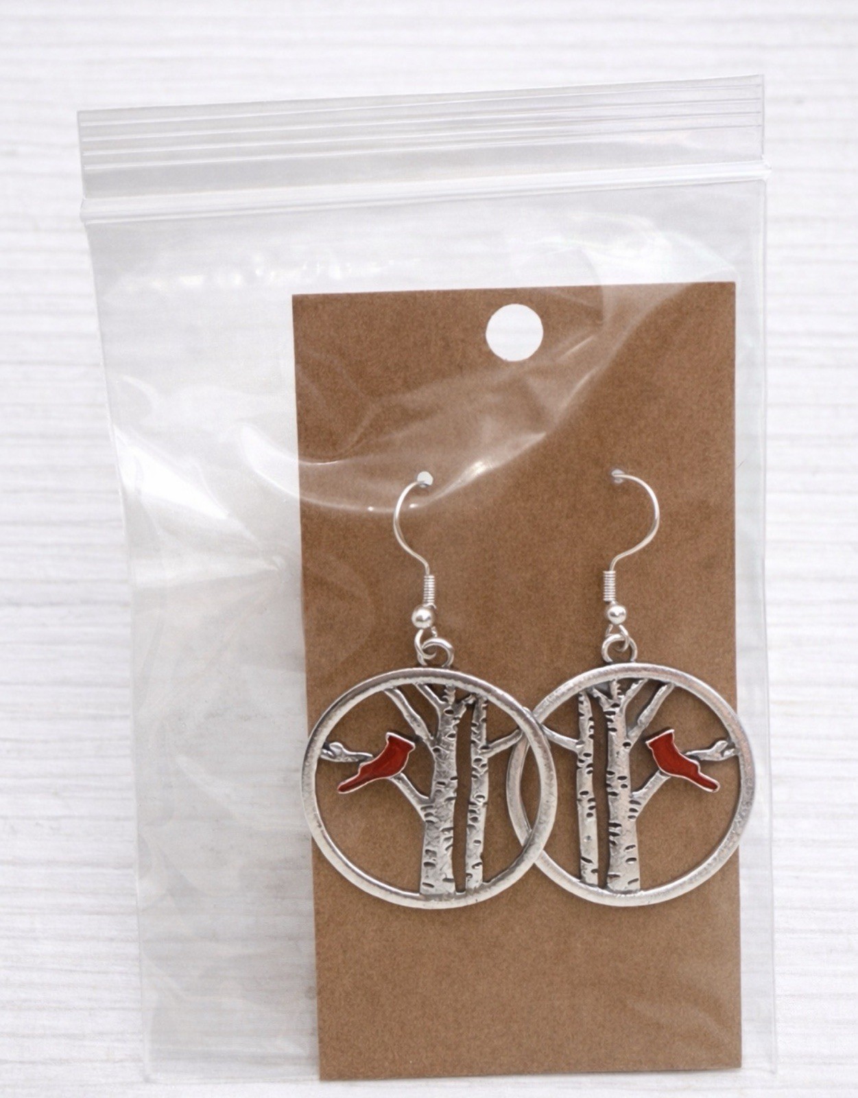 Cardinal Dangle Earrings 925 Sterling Silver Birds NEW