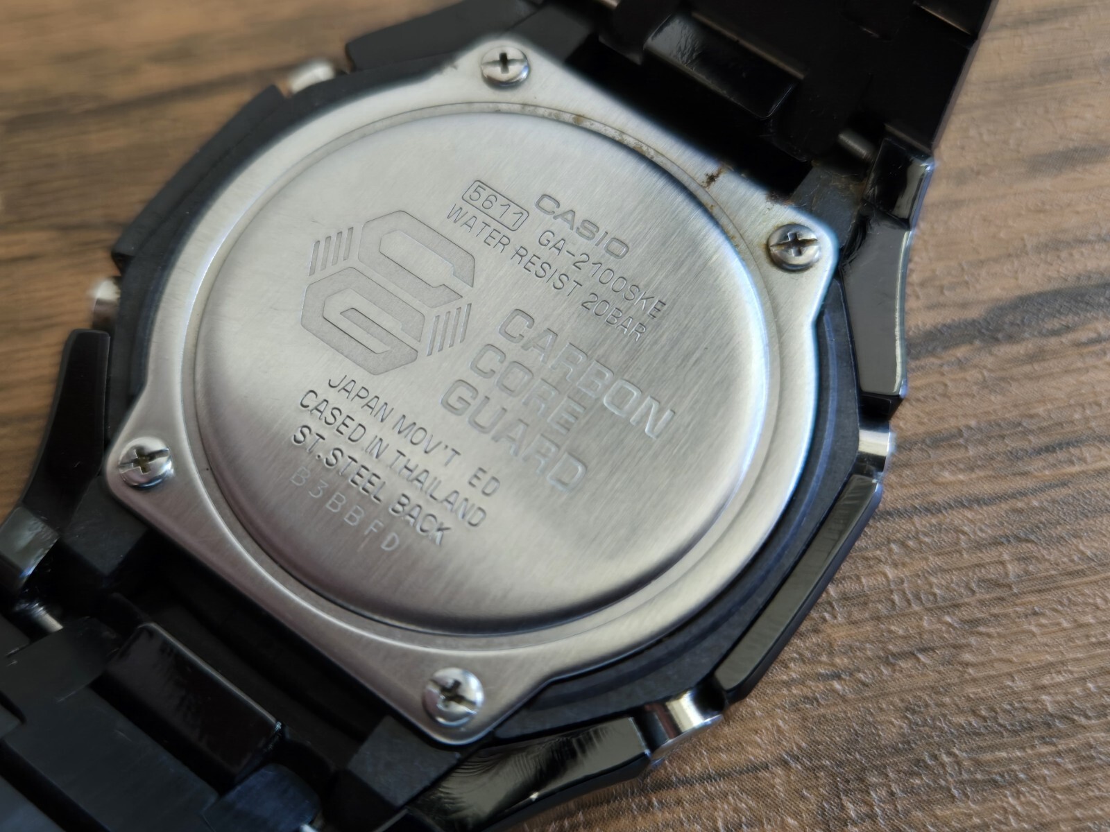 Casio G-Shock GA-2100SKE MOD Metal Case Bracelet Black Analog Digital 45.4 mm