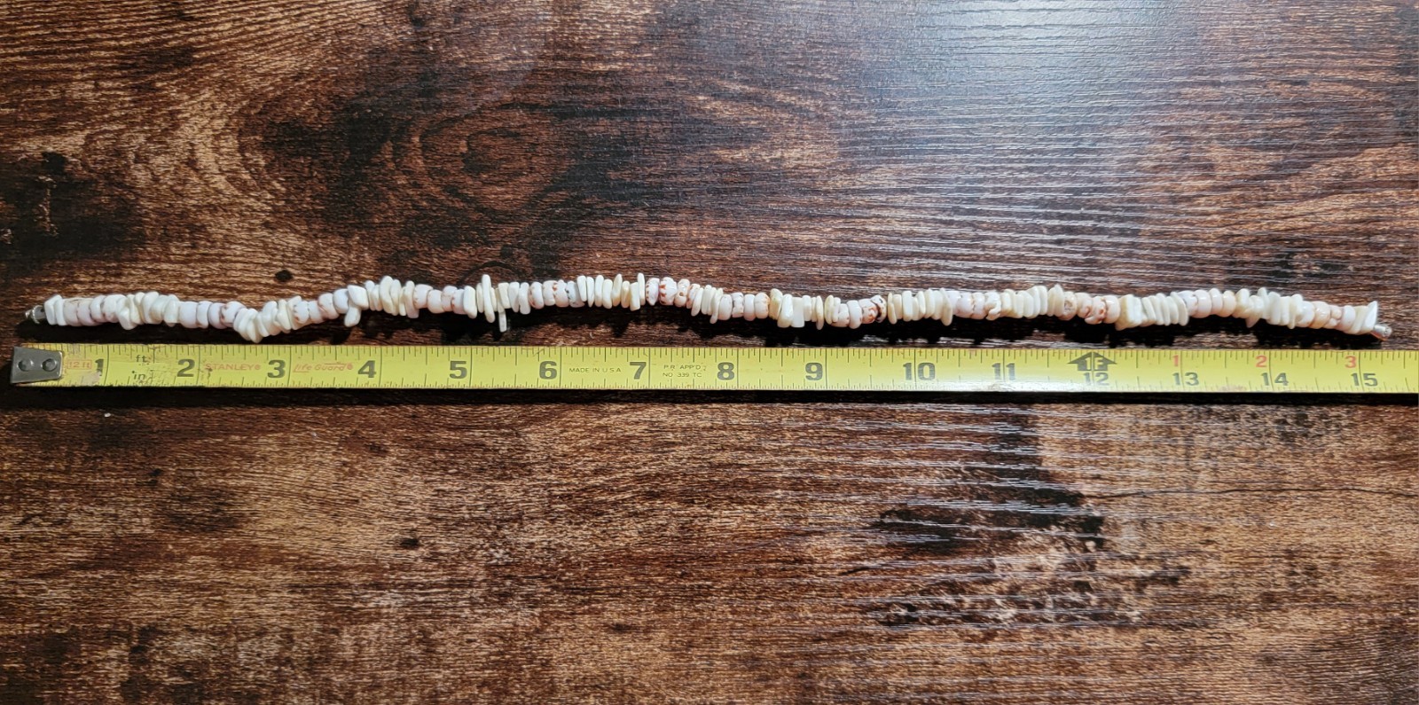 Vintage Genuine Hawaiian Tiger Puka Shell Lei Surfer Choker Necklace 16 in 40G!!