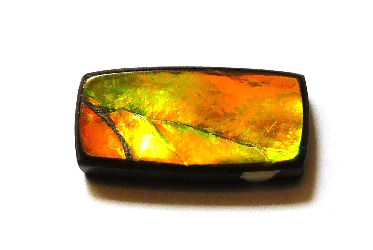 10.95 Ct Natural Canadian Ammolite Cabochon Loose Gemstone 21.6X10.5X4 MM MH31