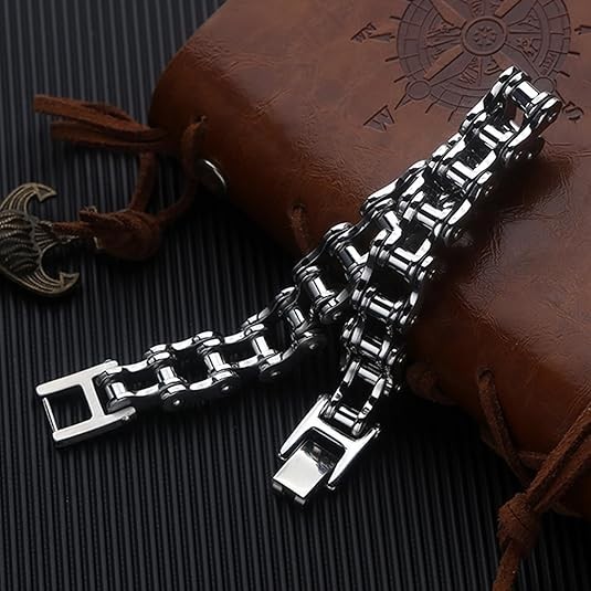 Men’s Fashion Bracelet Stainless Steel Motorcycle Bike Chain Design Jewelry Gift
