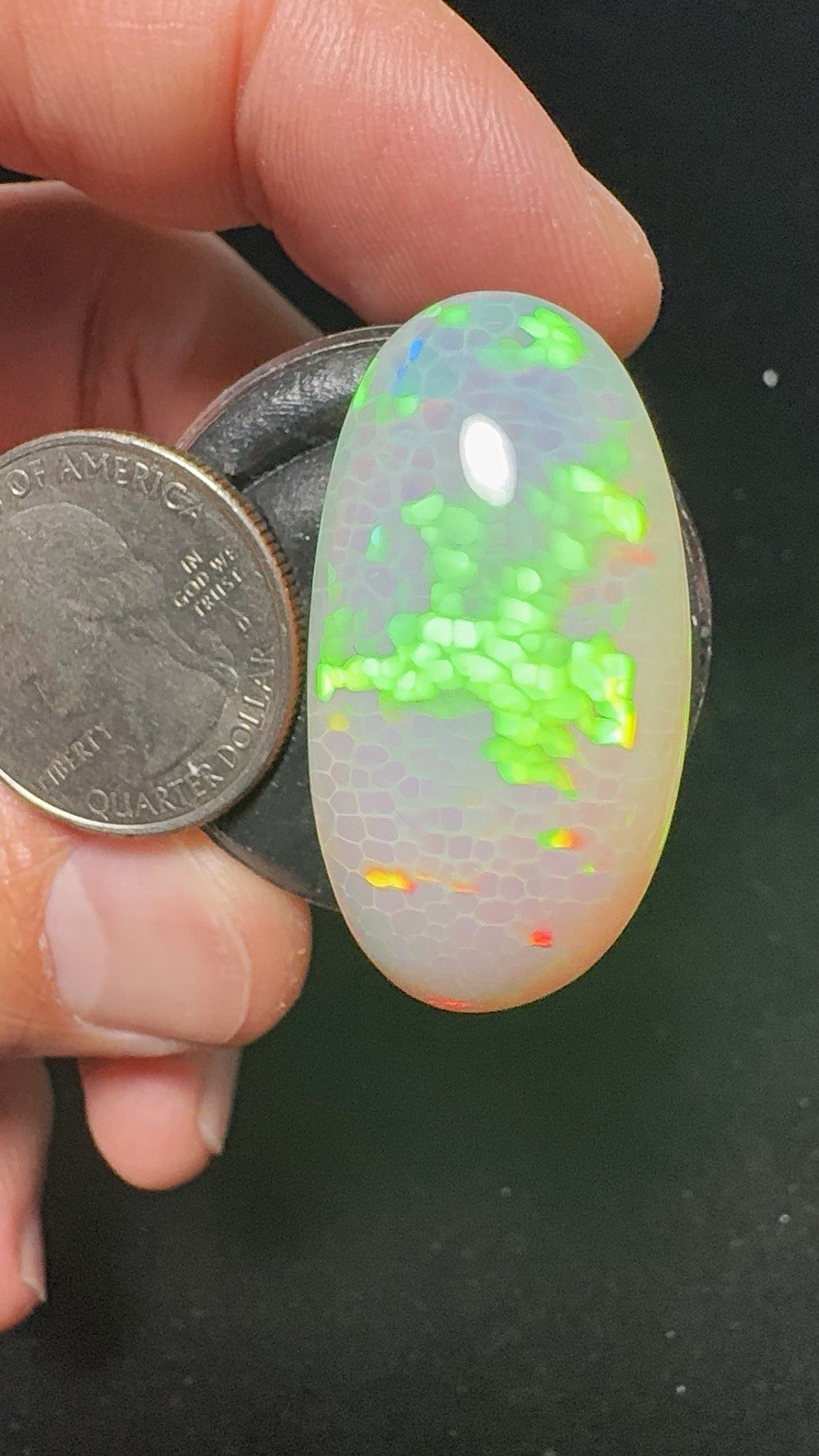 Natural Oval Ethiopian Opal with Honeycomb 58.80 carats Collector Piece