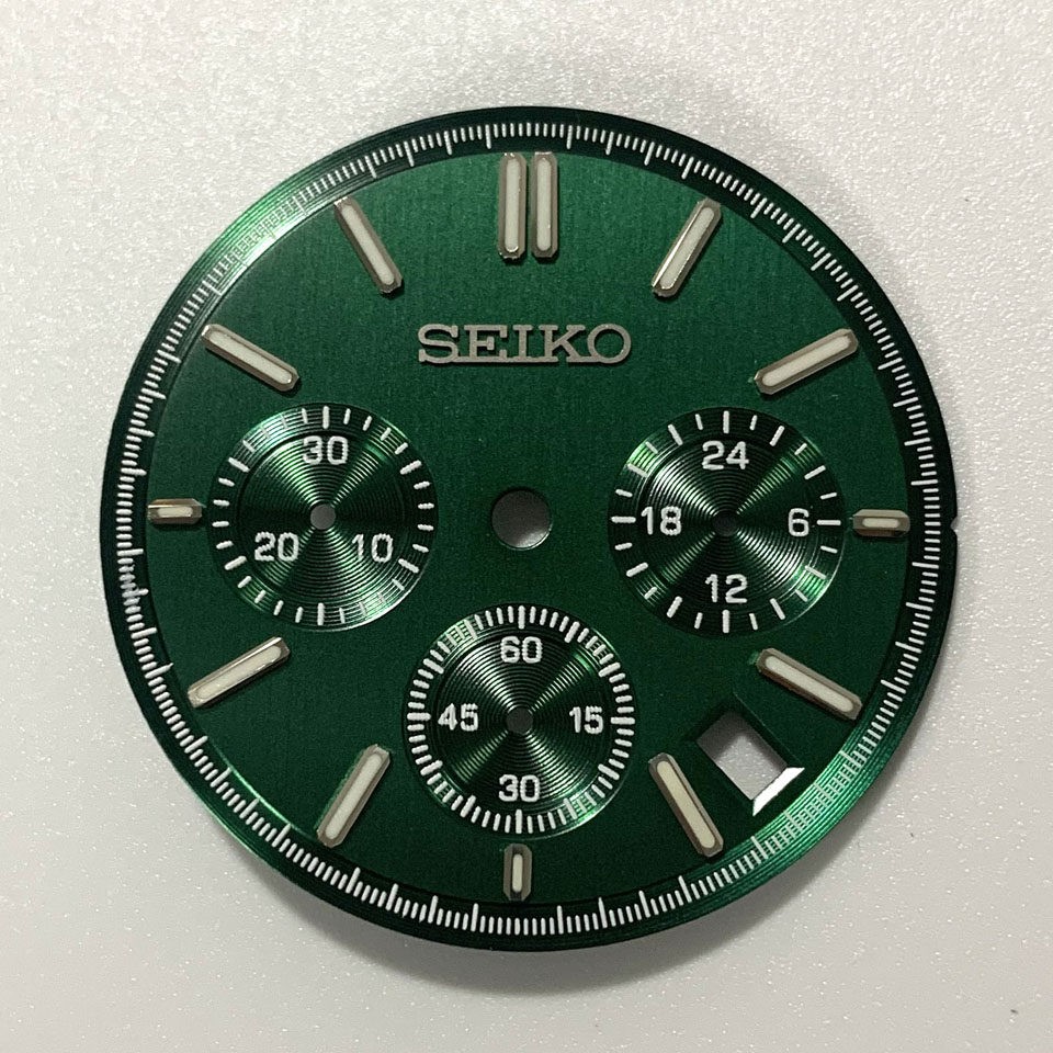 31.8mm Multi-Functional Watch Dial Green Lume for VK63 Movement Watch Parts