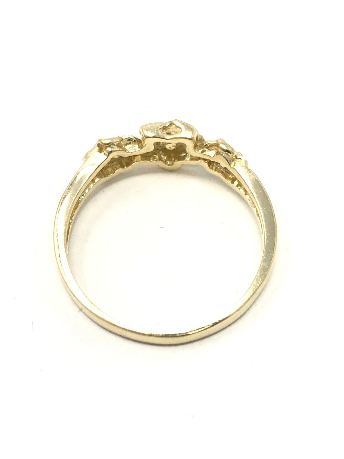 14k Yellow Gold Solid Hawaiian Plumeria Flower Ring Sizes 6-9