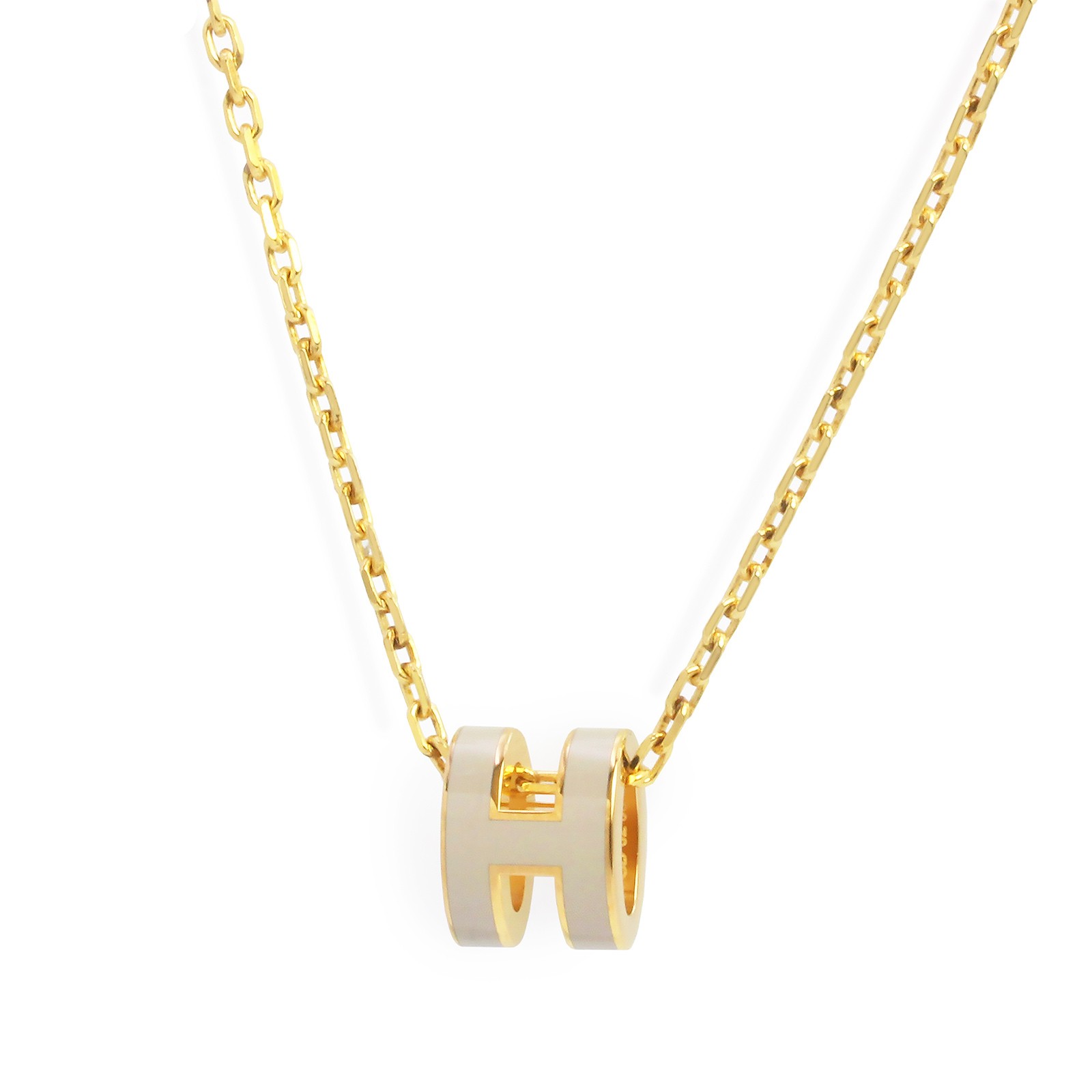 HERMES Pop H Mini Pop H , Marron Glace & Pendant / Necklace