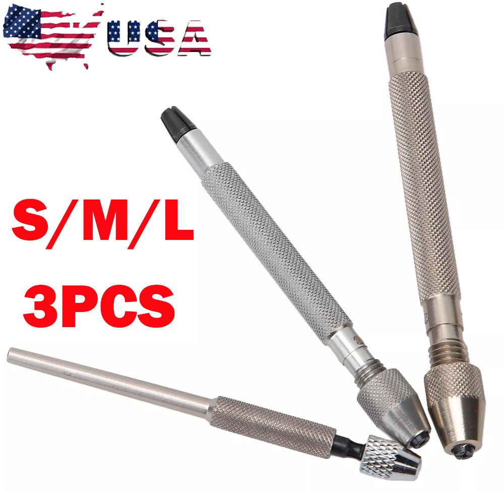 3pcs Pro Pin Vise Hand Drill Set Watch Repair Tools Accessory For Watchmakers