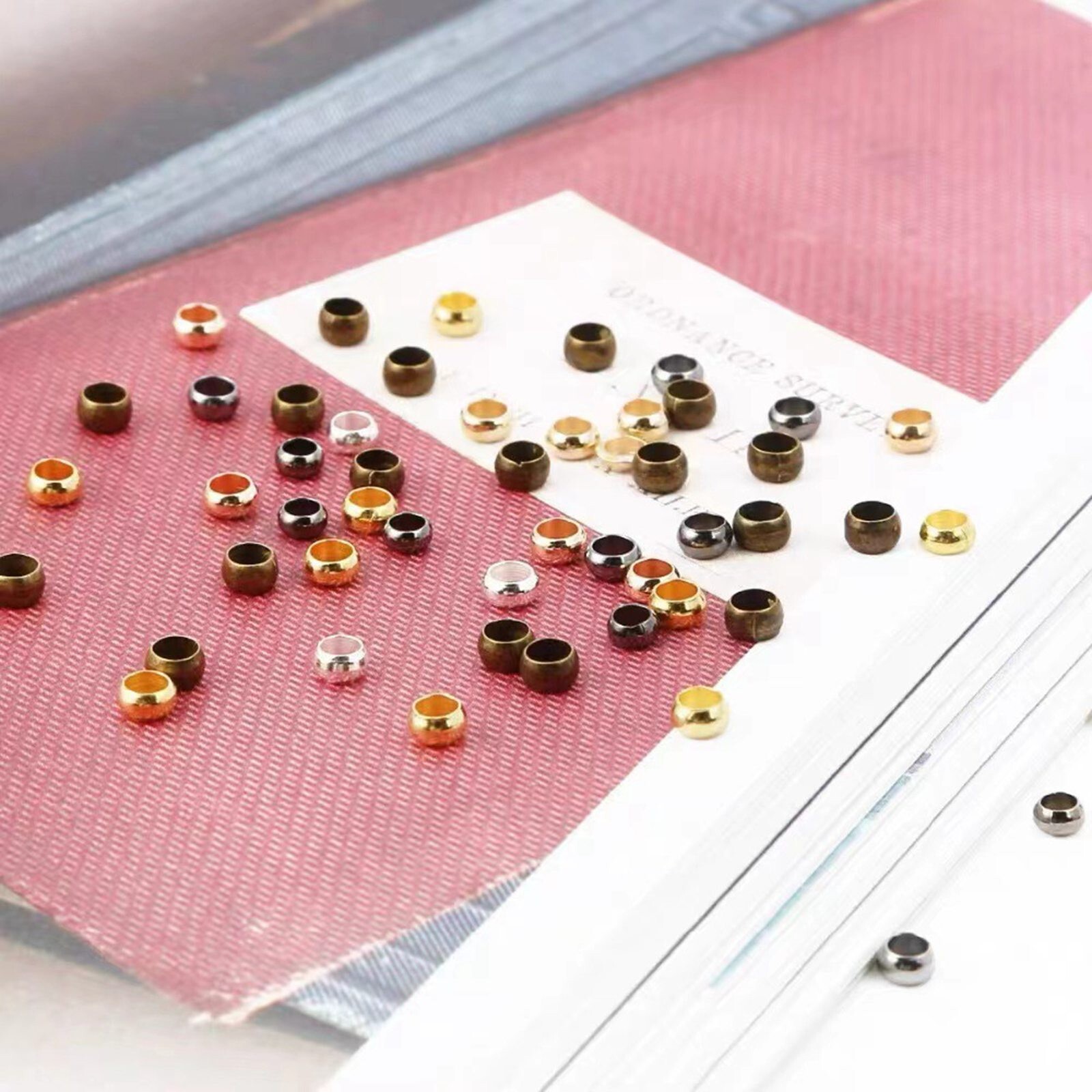 2000pcs Brass Round 3.0mm Cord Crimp End Beads DIY Jewelry Free Shipping