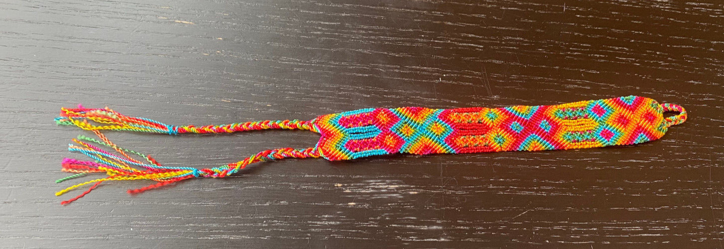 FRIENDSHIP WIDE UNISEX WOVEN BRACELETS GUATEMALA BRACELET Pink Red NEW Z Mexico