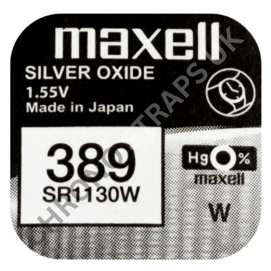 Maxell 389 / SR1130W Silver Oxide Watch Battery