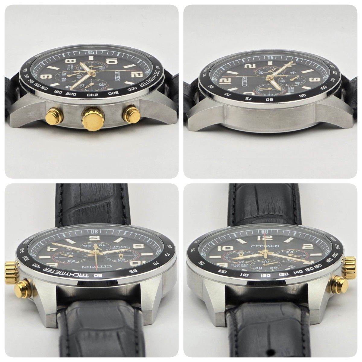 Citizen F16-3724-081-051-052 Quartz (Battery) Stainless Steel Black NOS