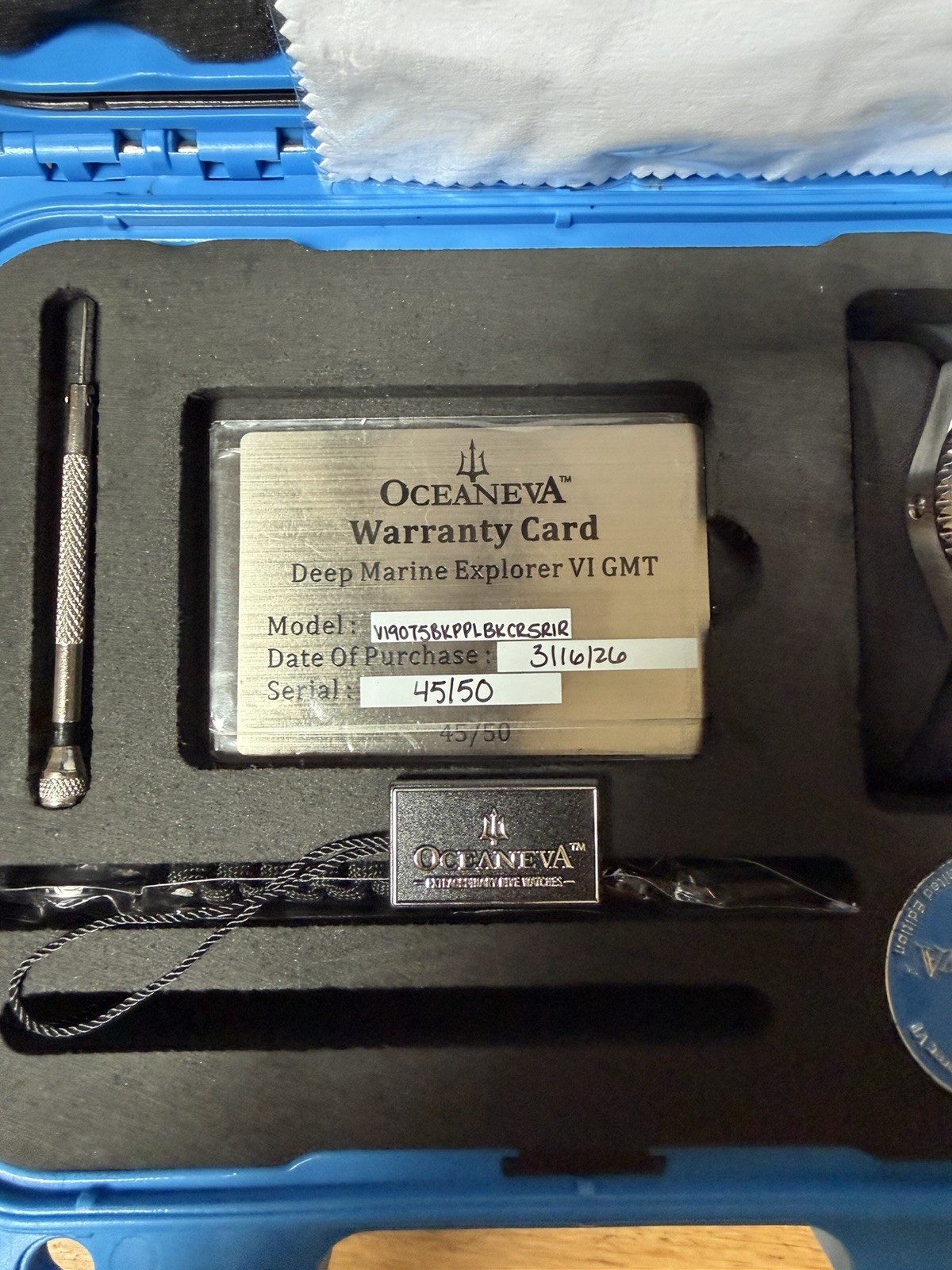 Oceaneva Deep Marine Explorer VI 6000m Titanium GMT Purple Automatic Watch