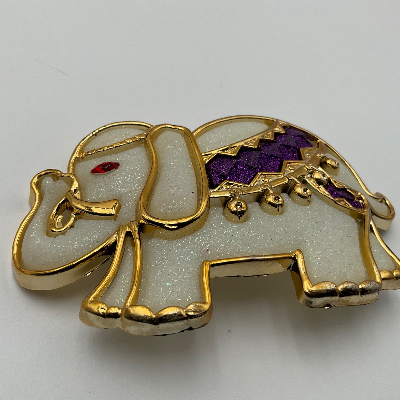 Vtg Elephant Jewelry Lot Pendant, Charms, Enamel Taiwan Hair Barrette