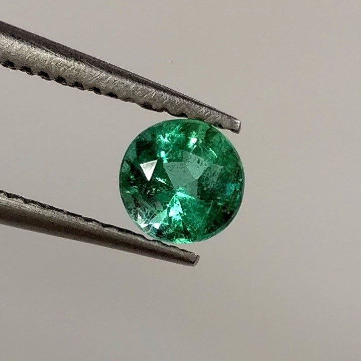 0.36ct Natural Emerald round 4.3mm nice green good luster pair
