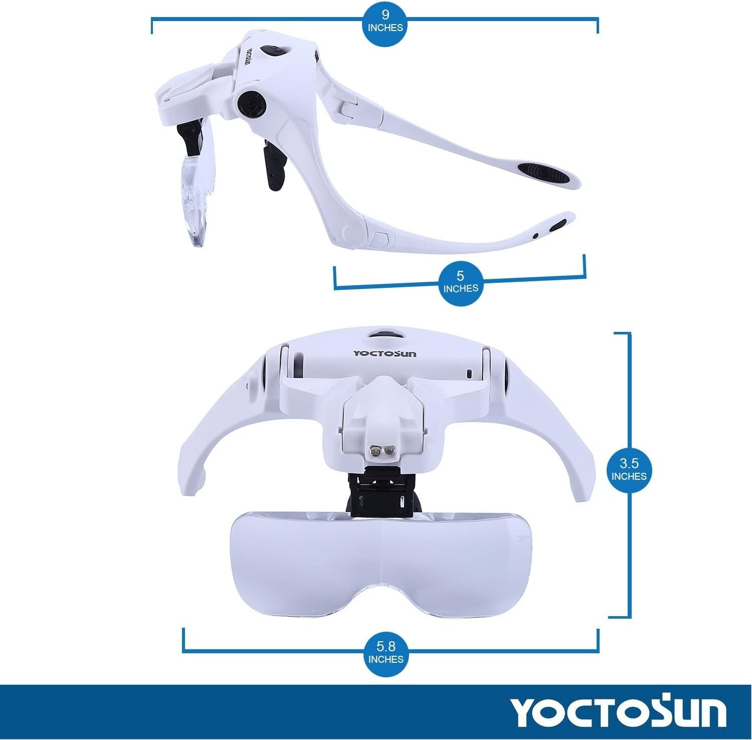 LED Head Magnifier, Rechargeable Hands Free Headband Magnifying Glasses with …