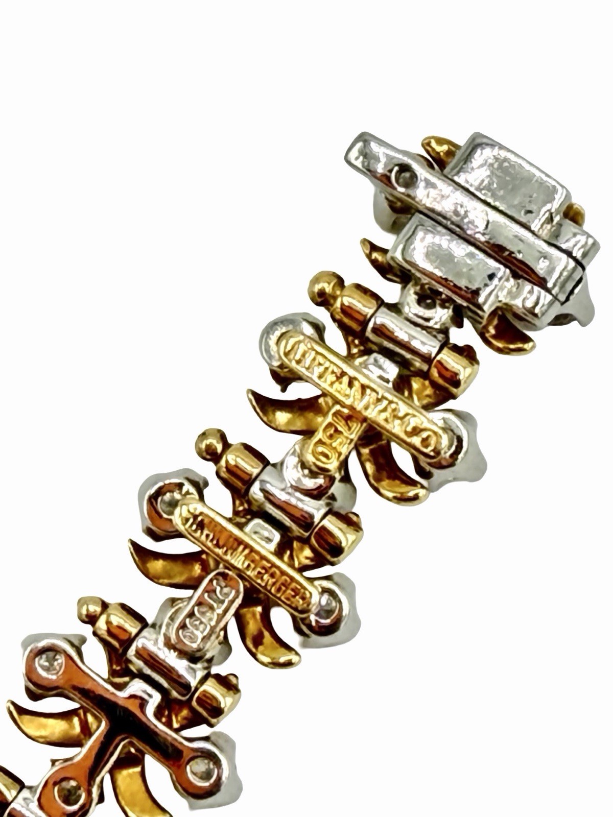 Tiffany & Co. Schlumberger Diamond Bracelet 18k Gold Platinum X Link Style