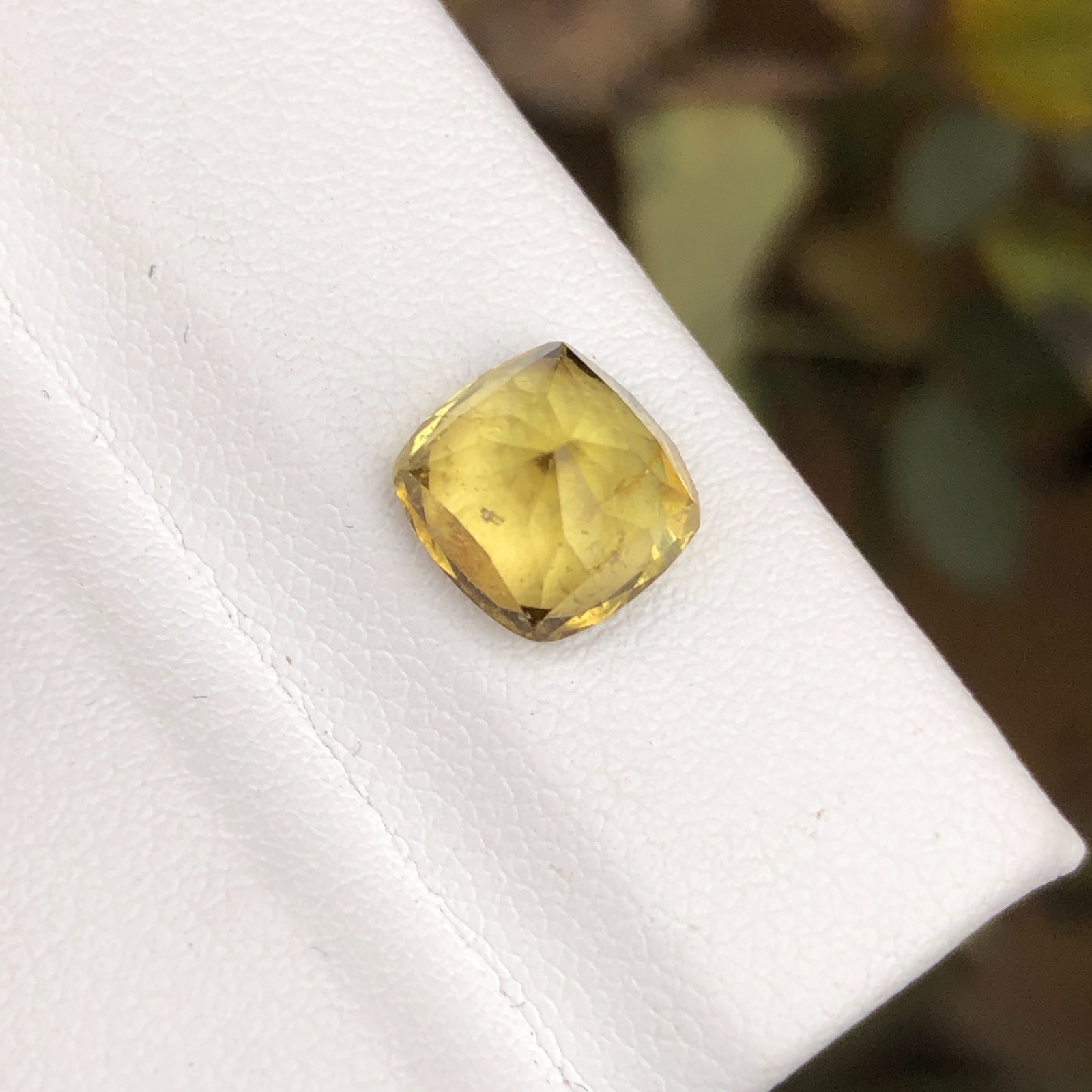 Natural 3.00 CT Yellow Tourmaline From Afghanistan Cushion Cut Loose Gemstone
