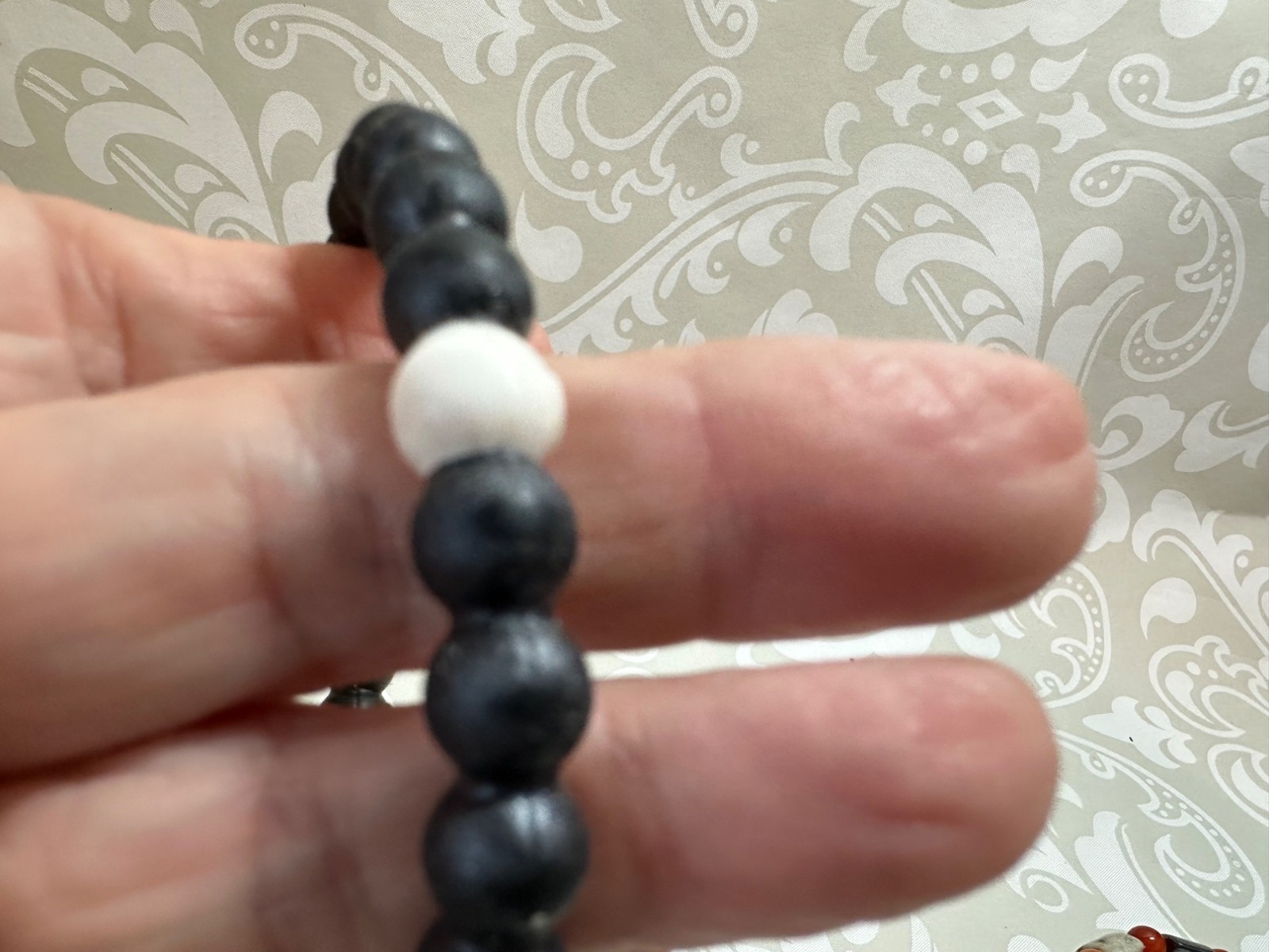Boho Chic Bracelets Faux Turquoise Beaded Hematite Goldstone Rubber
