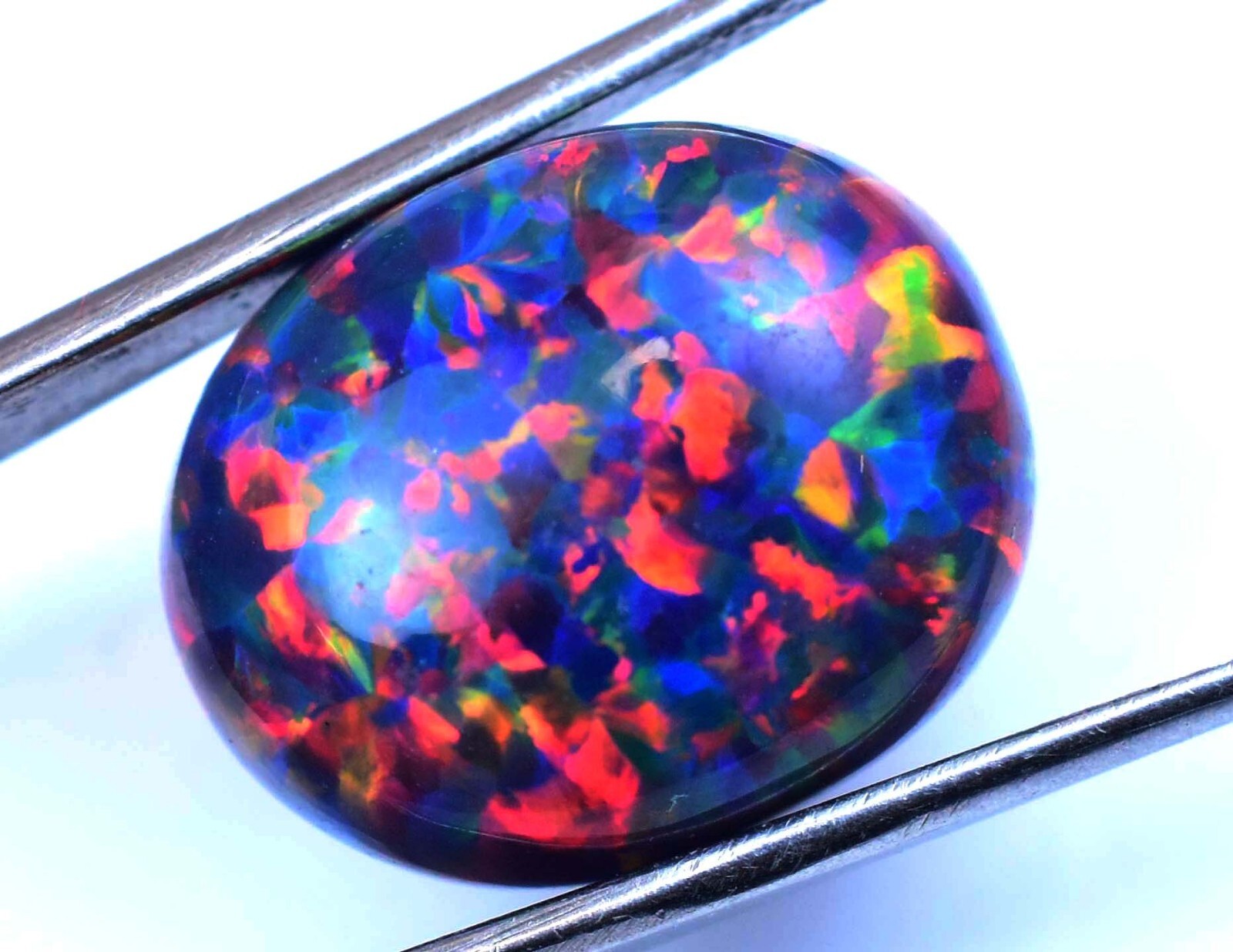 9.60 CT Natural Ethiopian Black Fire Opal Certified Very Rare Precious Gemstone