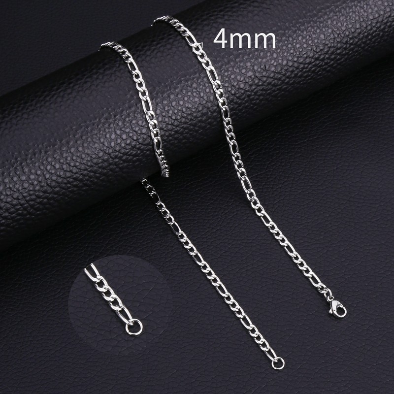 2/3/4mm 316L Stainless Steel Women Men Rope Chains Necklaces 18-32”