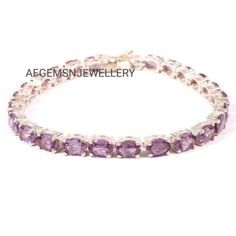 7x5mm oval cut Alexandrite Bracelet Tenniss Bracelet Colors Changing Bracelet
