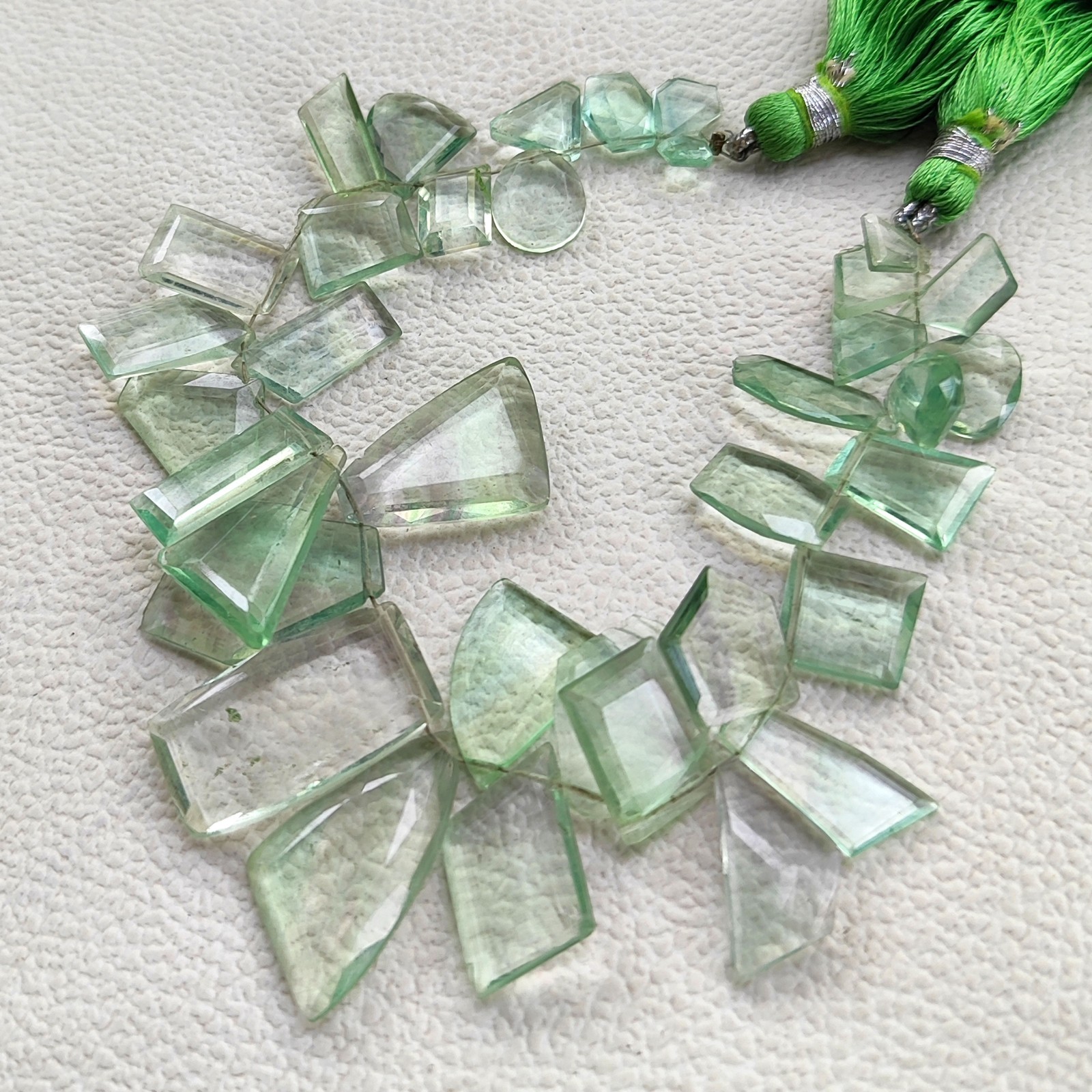 Natural Brazil Fluorite Faceted Cut Stone Beads 10-22mm 7″ Strand Jewelry Gems