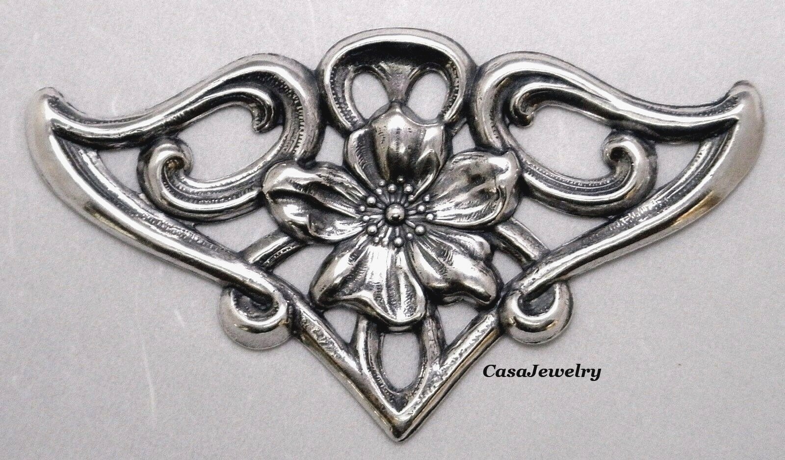 #4184 ANTIQUED STERLING SILVER PLATED BUTTERFLY SHAPE FLOURISH – 1 Pc Lot