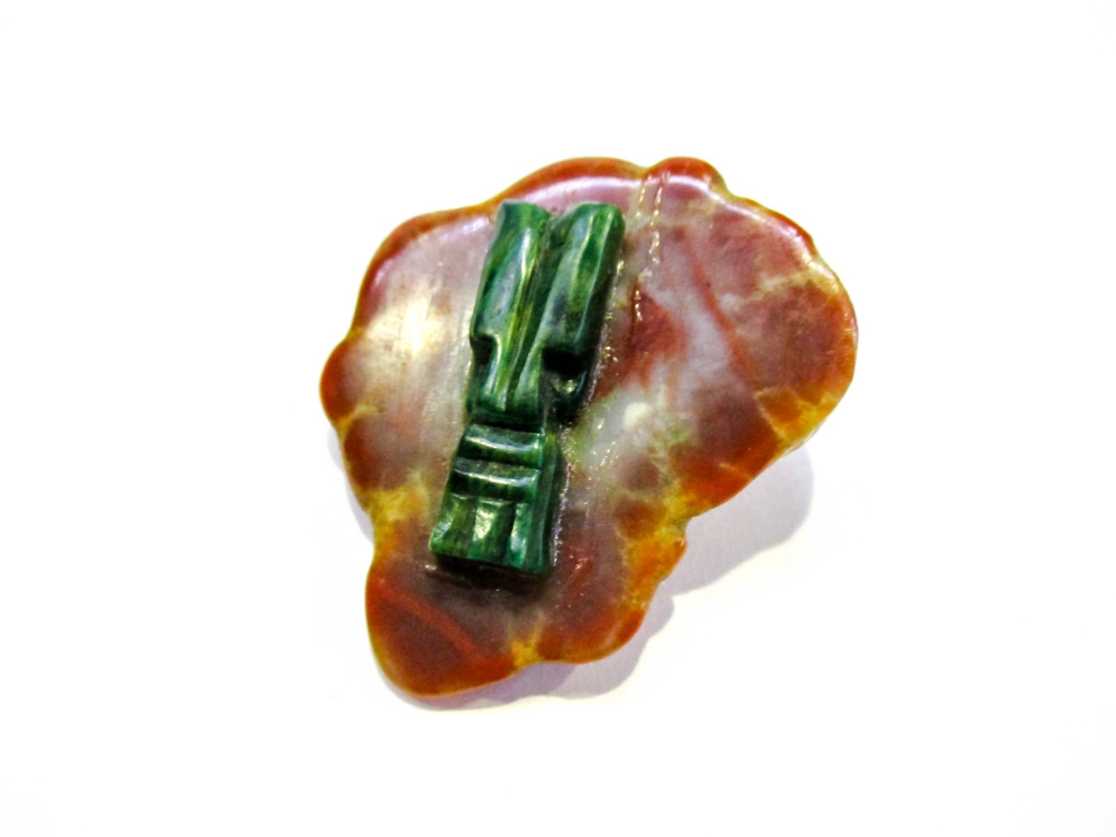 Vintage Bolo Carved Stone from Mexico Mayan Peru South American